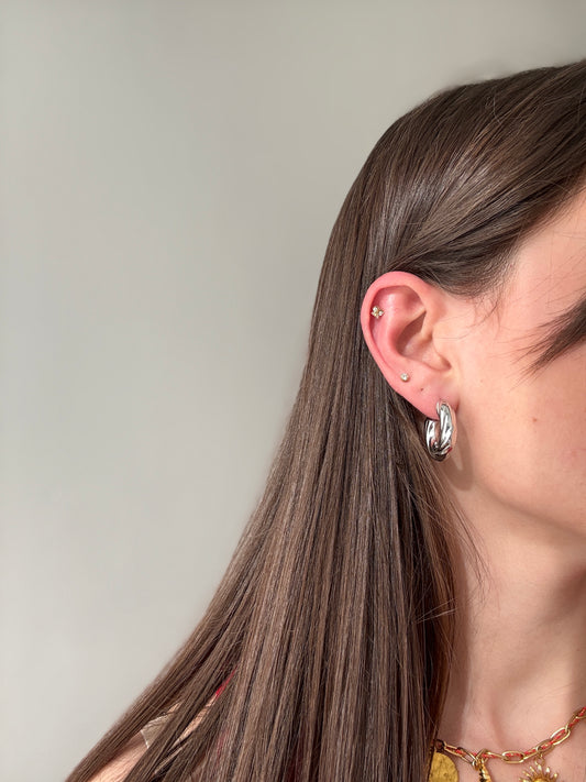 Boucles d'oreilles Aurore argenté