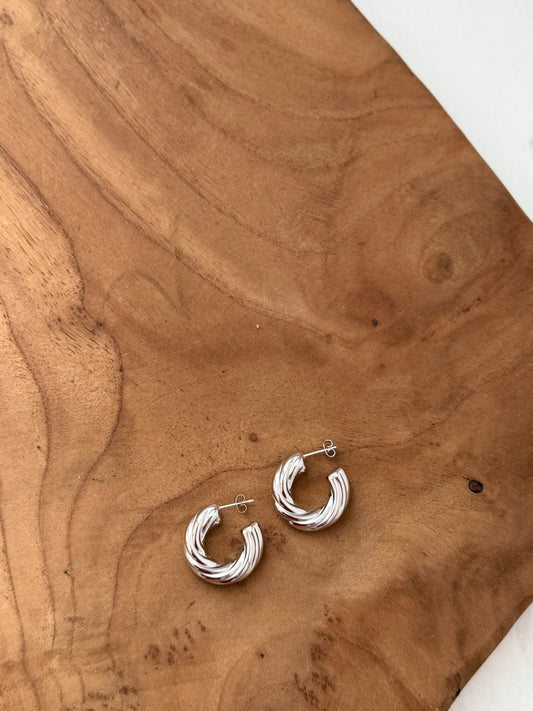 Boucles d'oreilles Aurore argenté